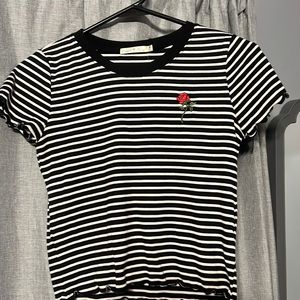 Embroidered Rose Crop Top